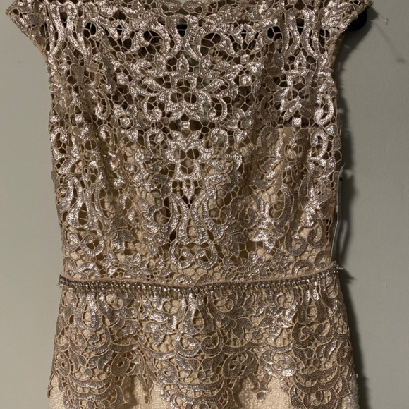 Badgley Mischka Sequin,Tweed, Blush Cocktail Dress 8 - Picture 3 of 5